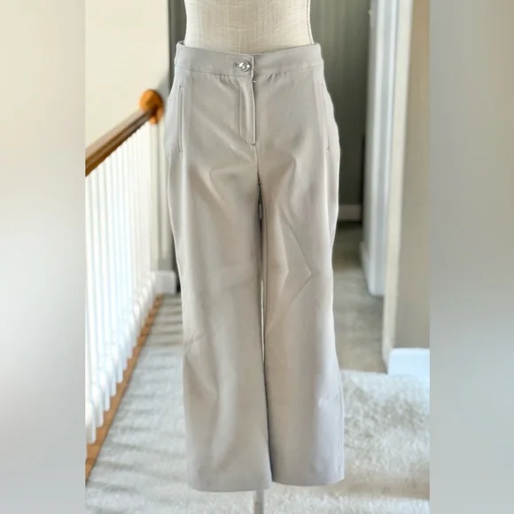 EUC‎ Rachel Zoe Mid Rise Straight Leg Beige Pants Size 4 - Picture 6 of 15